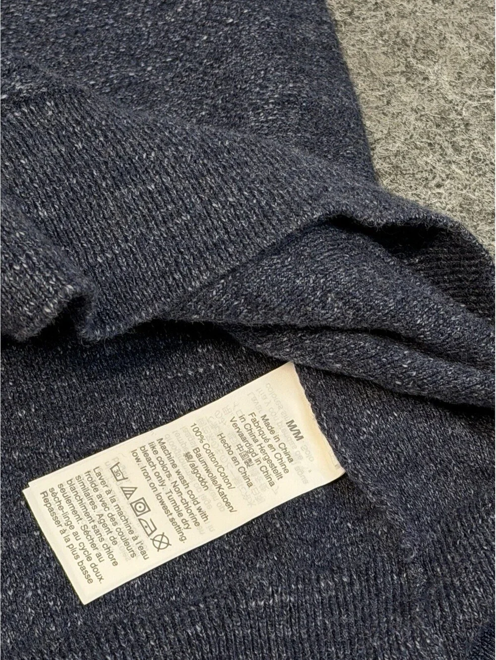 J.Crew Rugged Cotton Sweater Men’s M Slim Fit Heathered Indigo Blue C8445